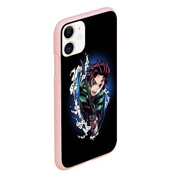 Чехол iPhone 11 матовый ТАНДЖИРО КАМАДО ДЫХАНИЕ ВОДЫ, цвет: 3D-светло-розовый — фото 2