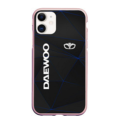 Чехол iPhone 11 матовый DAEWOO Automobile, цвет: 3D-светло-розовый