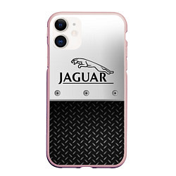 Чехол iPhone 11 матовый Jaguar Ягуар Сталь, цвет: 3D-светло-розовый