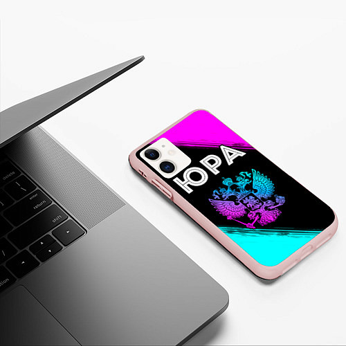 Чехол iPhone 11 матовый Юра Россия / 3D-Светло-розовый – фото 3