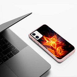 Чехол iPhone 11 матовый Flower Neon Fashion 2035 Flame, цвет: 3D-светло-розовый — фото 2