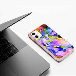 Чехол iPhone 11 матовый Красочный цветочный узор Весна - Лето 2023 Colorfu, цвет: 3D-светло-розовый — фото 2