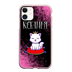 Чехол iPhone 11 матовый Ксения КОШКА Арт, цвет: 3D-светло-розовый