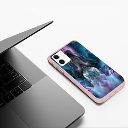 Чехол iPhone 11 матовый Облака неонового цвета Neon colored clouds, цвет: 3D-светло-розовый — фото 2