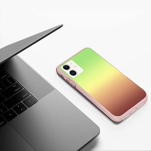 Чехол iPhone 11 матовый Градиент Фисташки Gradient / 3D-Светло-розовый – фото 3