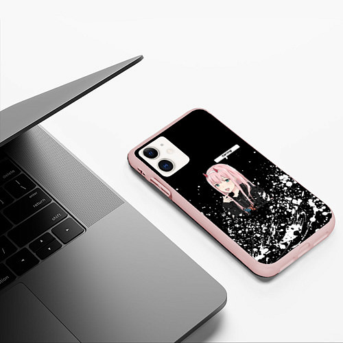 Чехол iPhone 11 матовый ZERO TWO DARLING / 3D-Светло-розовый – фото 3