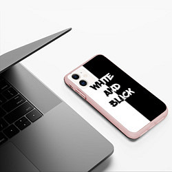 Чехол iPhone 11 матовый White and Black Белое и Чёрное, цвет: 3D-светло-розовый — фото 2