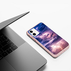 Чехол iPhone 11 матовый Stormy sky, цвет: 3D-светло-розовый — фото 2