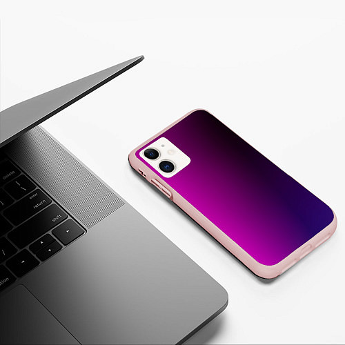 Чехол iPhone 11 матовый VIOLET gradient / 3D-Светло-розовый – фото 3