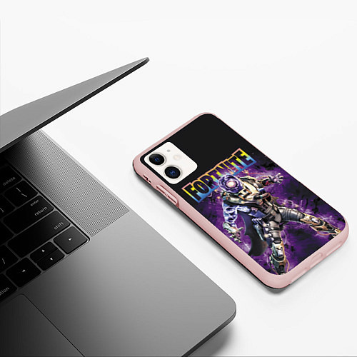 Чехол iPhone 11 матовый Fortnite Циклон Skin / 3D-Светло-розовый – фото 3