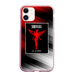 Чехол iPhone 11 матовый NIRVANA in utero - НИРВАНА, цвет: 3D-светло-розовый
