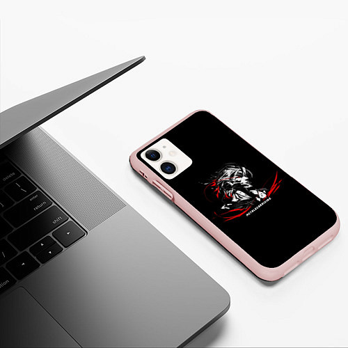 Чехол iPhone 11 матовый METAL GEAR RISING: REVENGEANCE / 3D-Светло-розовый – фото 3
