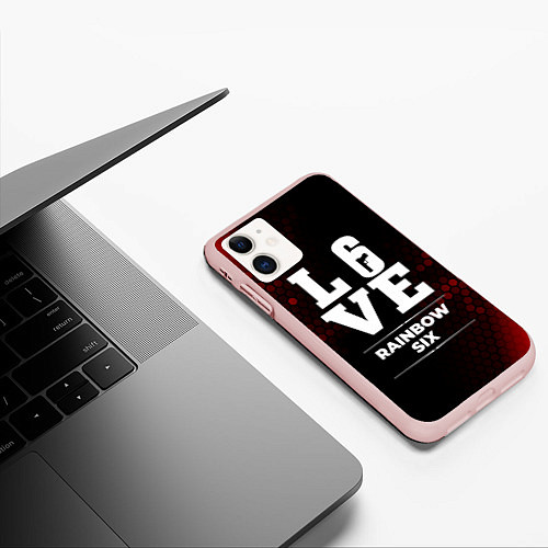 Чехол iPhone 11 матовый Rainbow Six Love Классика / 3D-Светло-розовый – фото 3