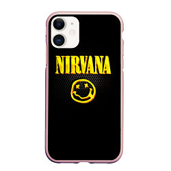 Чехол iPhone 11 матовый NIRVANA соты, цвет: 3D-светло-розовый