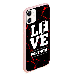 Чехол iPhone 11 матовый Fortnite Love Классика, цвет: 3D-светло-розовый — фото 2