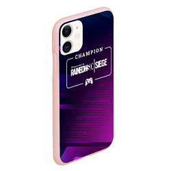 Чехол iPhone 11 матовый Rainbow Six Gaming Champion: рамка с лого и джойст, цвет: 3D-светло-розовый — фото 2