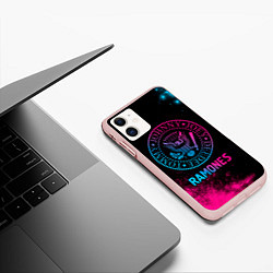 Чехол iPhone 11 матовый Ramones Neon Gradient, цвет: 3D-светло-розовый — фото 2