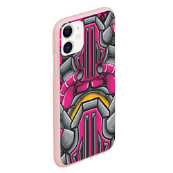 Чехол iPhone 11 матовый Костюм робота, цвет: 3D-светло-розовый — фото 2