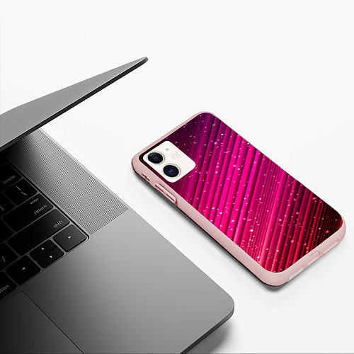 Чехол iPhone 11 матовый Cosmic Radiance / 3D-Светло-розовый – фото 3