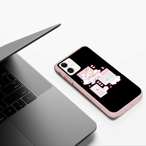 Чехол iPhone 11 матовый Ретро Браузер Кавай / 3D-Светло-розовый – фото 3