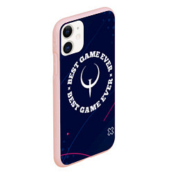 Чехол iPhone 11 матовый Символ Quake и надпись best game ever, цвет: 3D-светло-розовый — фото 2