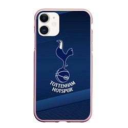 Чехол iPhone 11 матовый Tottenham hotspur Синяя абстракция, цвет: 3D-светло-розовый