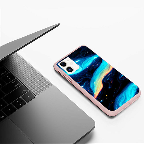 Чехол iPhone 11 матовый Космические просторы - Абстракция / 3D-Светло-розовый – фото 3