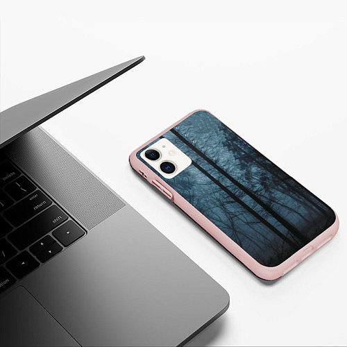 Чехол iPhone 11 матовый Dark-Forest / 3D-Светло-розовый – фото 3