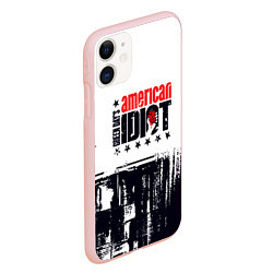 Чехол iPhone 11 матовый Green day american idiot - rock, цвет: 3D-светло-розовый — фото 2