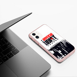Чехол iPhone 11 матовый Green day american idiot - rock, цвет: 3D-светло-розовый — фото 2