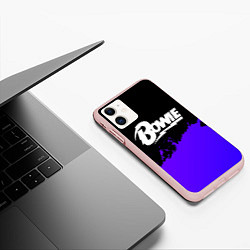 Чехол iPhone 11 матовый David Bowie purple grunge, цвет: 3D-светло-розовый — фото 2