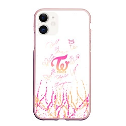 Чехол iPhone 11 матовый Twice градиент, цвет: 3D-светло-розовый