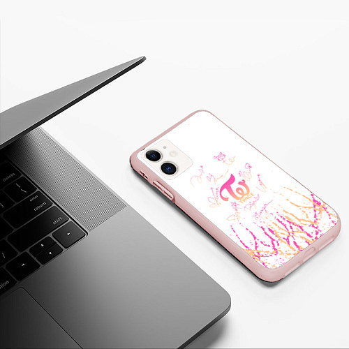 Чехол iPhone 11 матовый Twice градиент / 3D-Светло-розовый – фото 3