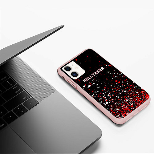 Чехол iPhone 11 матовый Helltaker краска / 3D-Светло-розовый – фото 3