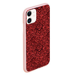 Чехол iPhone 11 матовый Готические розы ретро, цвет: 3D-светло-розовый — фото 2