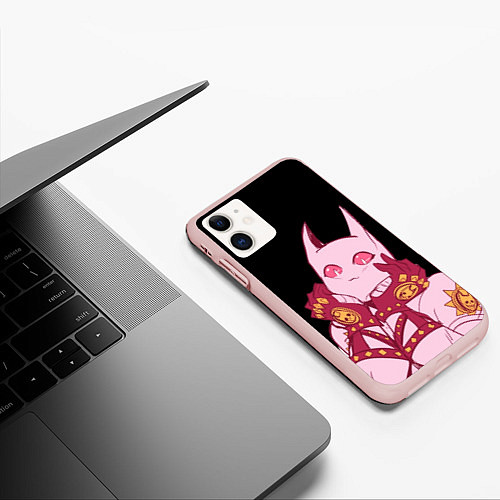 Чехол iPhone 11 матовый Милый стенд Killer Queen - Jojo / 3D-Светло-розовый – фото 3