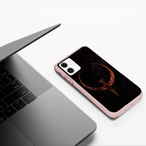 Чехол iPhone 11 матовый Quake 1 / 3D-Светло-розовый – фото 3