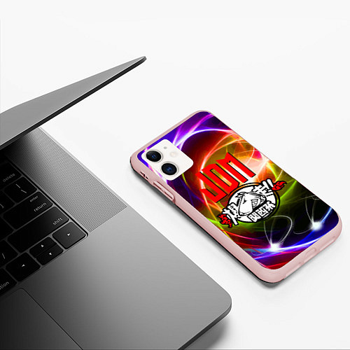 Чехол iPhone 11 матовый Jdm bull terrier / 3D-Светло-розовый – фото 3