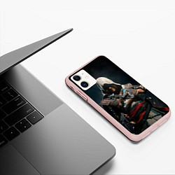 Чехол iPhone 11 матовый Assassins Creed 4, цвет: 3D-светло-розовый — фото 2