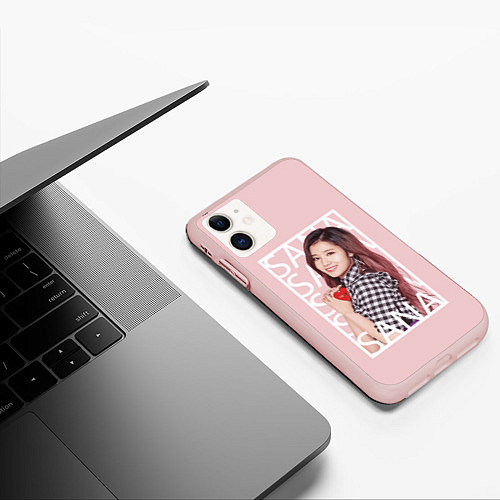 Чехол iPhone 11 матовый Сана Twice / 3D-Светло-розовый – фото 3