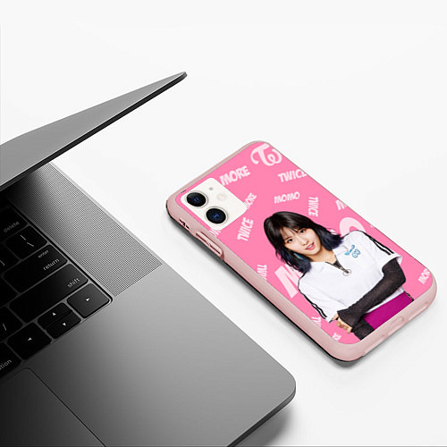 Чехол iPhone 11 матовый Momo / 3D-Светло-розовый – фото 3
