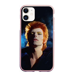 Чехол iPhone 11 матовый David Bowie - Jean Genie, цвет: 3D-светло-розовый
