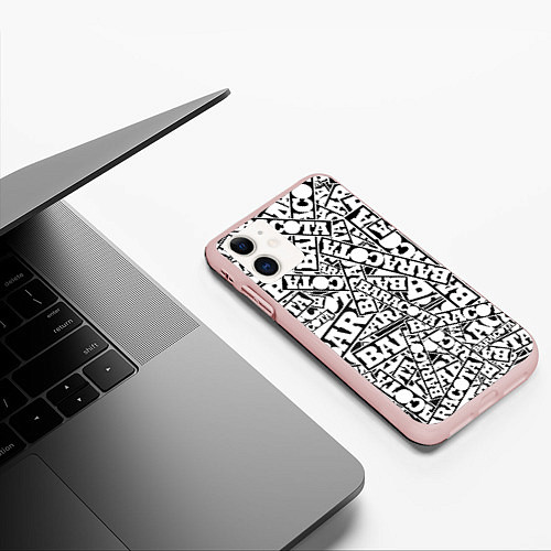 Чехол iPhone 11 матовый Baracota Stickers / 3D-Светло-розовый – фото 3
