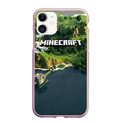 Чехол iPhone 11 матовый Minecraft Location, цвет: 3D-светло-розовый