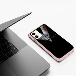 Чехол iPhone 11 матовый Vikings Emblem, цвет: 3D-светло-розовый — фото 2