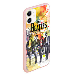 Чехол iPhone 11 матовый The Beatles: Colour Spray, цвет: 3D-светло-розовый — фото 2