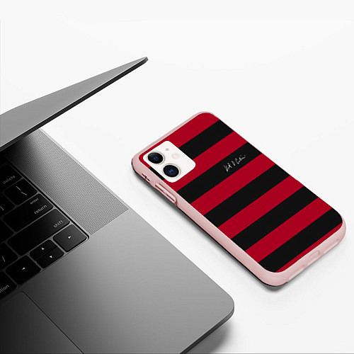 Чехол iPhone 11 матовый Автограф Курта Кобейна / 3D-Светло-розовый – фото 3