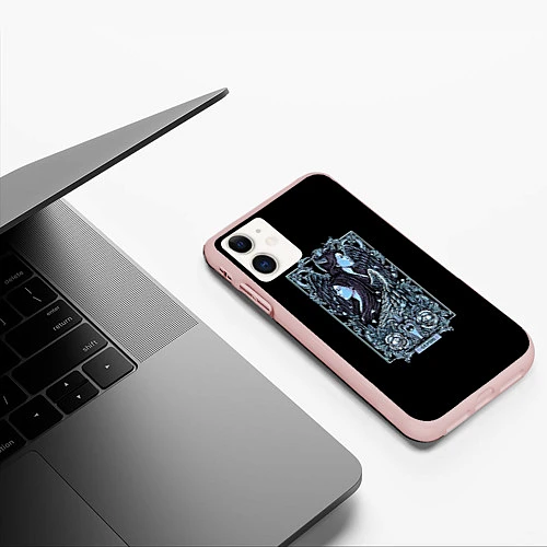 Чехол iPhone 11 матовый Близнецы / 3D-Светло-розовый – фото 3