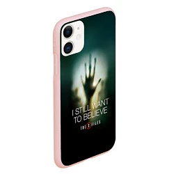 Чехол iPhone 11 матовый X-files: Alien hand, цвет: 3D-светло-розовый — фото 2