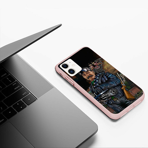 Чехол iPhone 11 матовый Сталин военный / 3D-Светло-розовый – фото 3